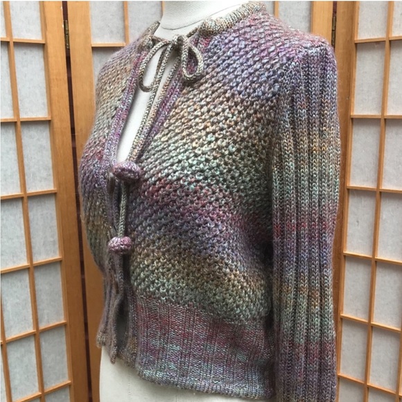 Anthropologie One Girl Who Ombré Striped Wool-Mohair Blend Sweater SZ L - Picture 13 of 15